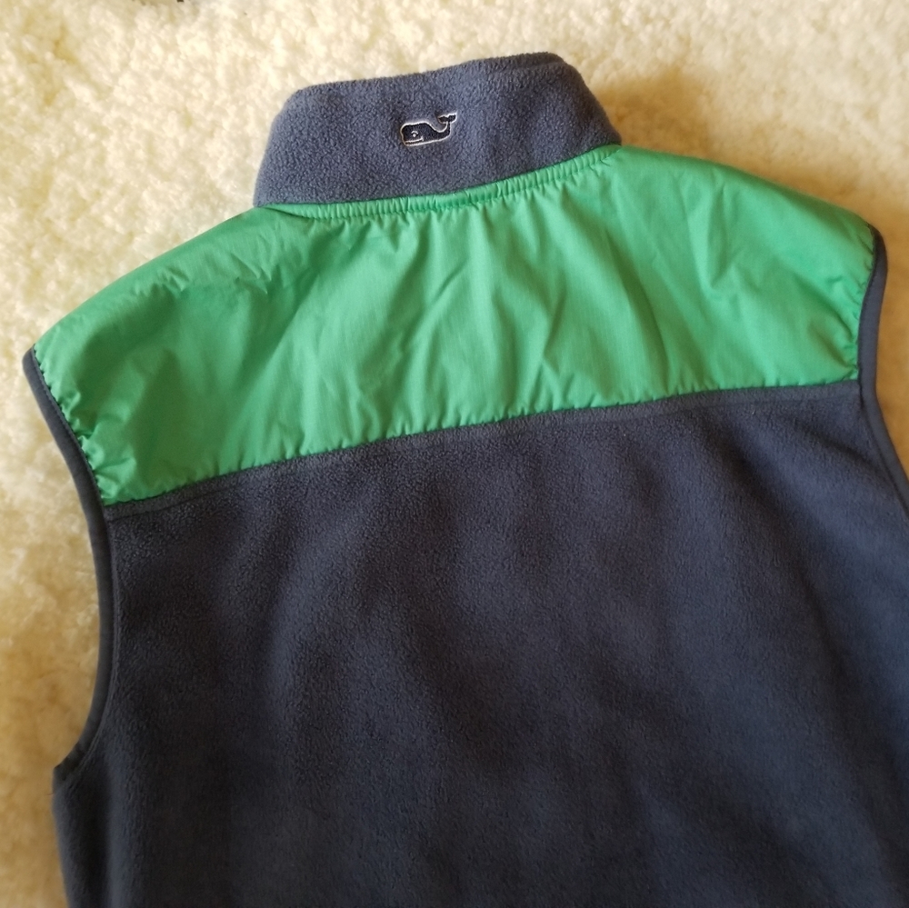 Vineyard Vines Mens Shep Fleece Vest Blue Green Preppy - Picture 6 of 16